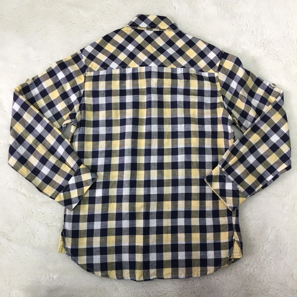 Pili Carrera Plaid Check Button Down Shirt Sz 6